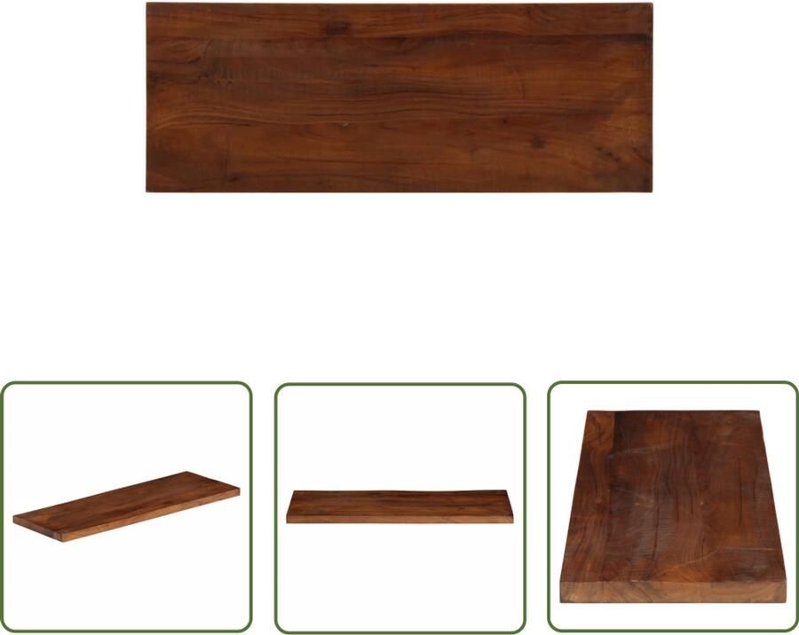 The Living Store Gerecycled Houten Tafelblad 80 x 20 x 2.5 cm Rustiek Design Tafelblad Houten Tafelblad Gerecycleerd Hout Vintage Tafelblad Landelijk Design