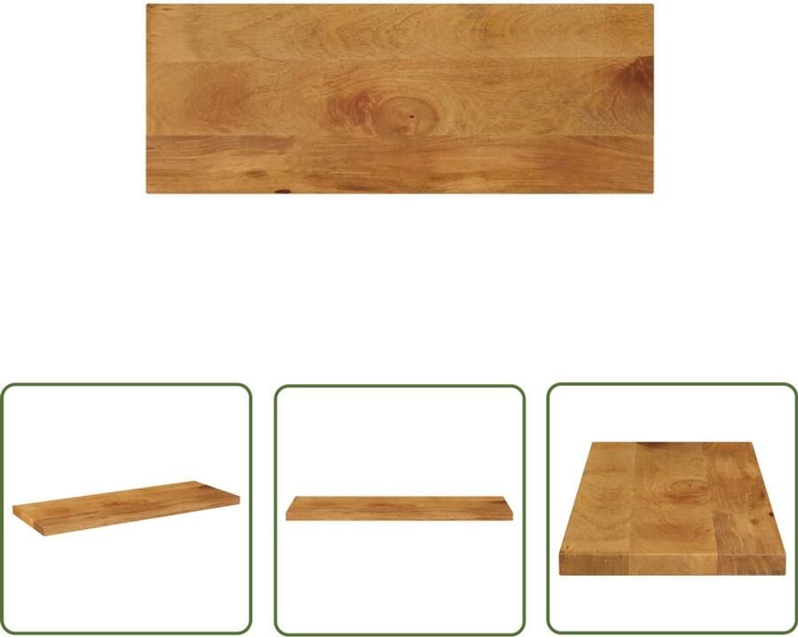 The Living Store Tafelblad rechthoekig 90x30x3 8 cm massief mangohout Tafelblad Mangohout Eiken Kleur Vintage Stijl Landelijke Keuken