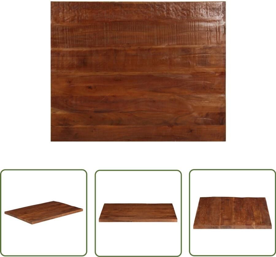 The Living Store Tafelblad rechthoekig 90x80x3 8 cm massief gerecycled hout Houten Tafelblad Vervangen Vintage Tafelblad Industrieel Tafelblad Recyceld Hout