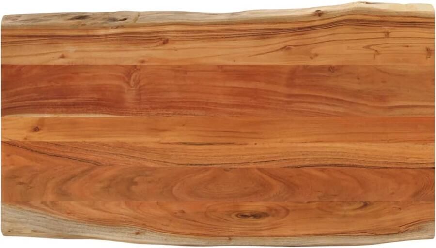 The Living Store Houten Tafelblad 100 x 60 x 2.5 cm Massief acaciahout met natuurlijke rand Houten Tafelblad Acacia Hout Tafelblad Vervangen Tafel Accessoires Salontafel