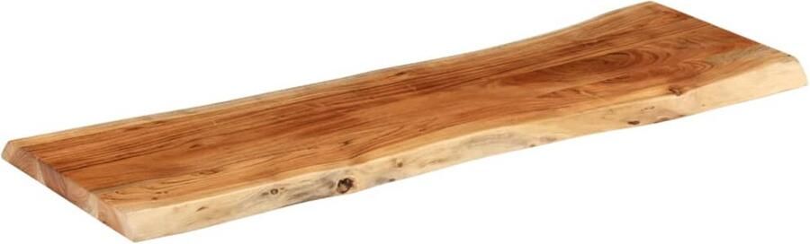 The Living Store Tafelblad rechthoekig natuurlijke rand 140x40x3 8 cm acaciahout Houten Tafelblad Acacia Hout Tafelblad Vervangen Natuurlijk Tafelblad Vintage Tafelblad