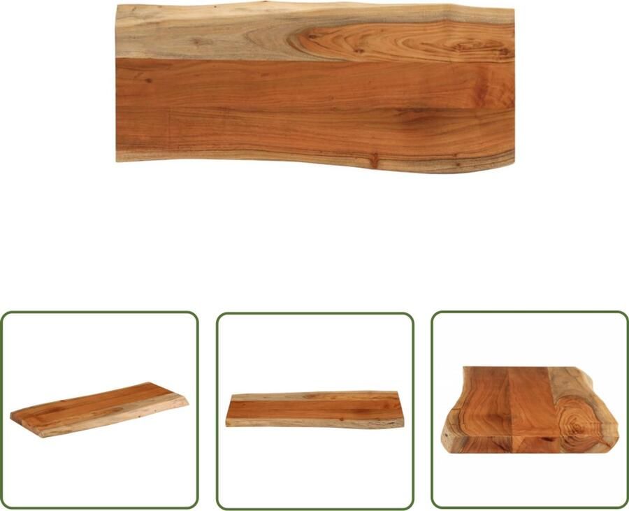 VidaXL The Living Store Tafelblad rechthoekig natuurlijke rand 80x40x3 8 cm acaciahout Houten Tafelblad Acacia Hout Tafelblad Vervangen Tweedehands Tafelblad Design Tafelblad