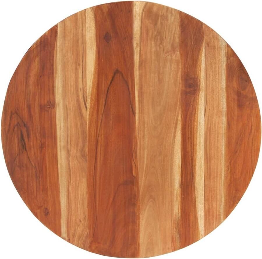 The Living Store Sheeshamhouten Tafelblad 80 cm diameter Rustieke charme Massief hout Uniek en duurzaam Tafelblad Acacia Hout Ronde Tafel Vintage Tafel Landelijke Tafel