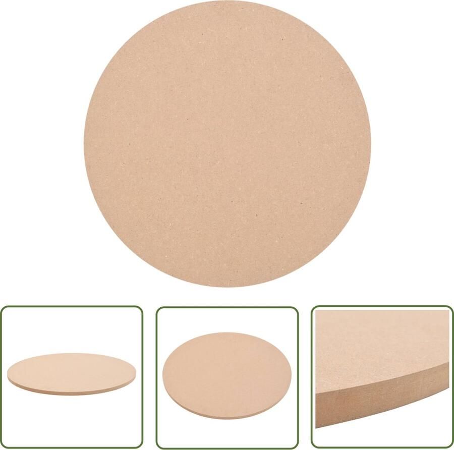 The Living Store MDF Tafelblad 700mm Diameter Beige 18mm Dikte MDF Tafelblad Ronde Tafel Eetkamertafel Salontafel Tuintafel - Foto 2