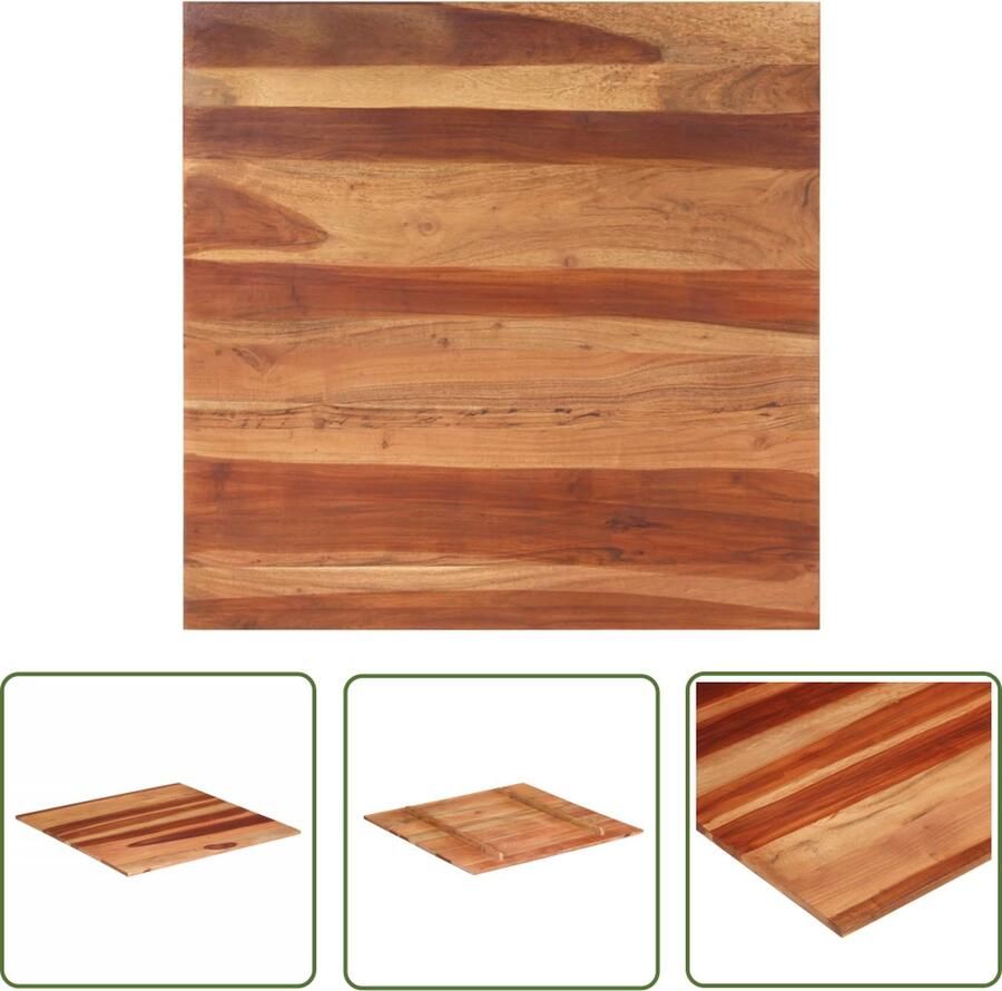 The Living Store Tafelblad Sheeshamhout 80 x 80 cm Rustieke charme Uniek Massief sheeshamhout Tafeltblad Acacia Hout Vintage Tafel Landelijke Tafel Eethoek Set - Foto 3