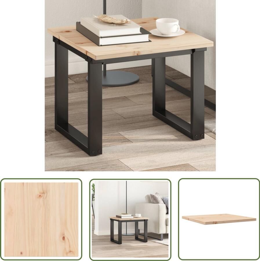 The Living Store Massief Grenenhout Tafelblad 50 x 50 x 1.7 cm Rustiek Design Tafelblad Granenhouten Tafelblad Rustic Tafellaag Bijzettabel Top Vintage Tafeltop