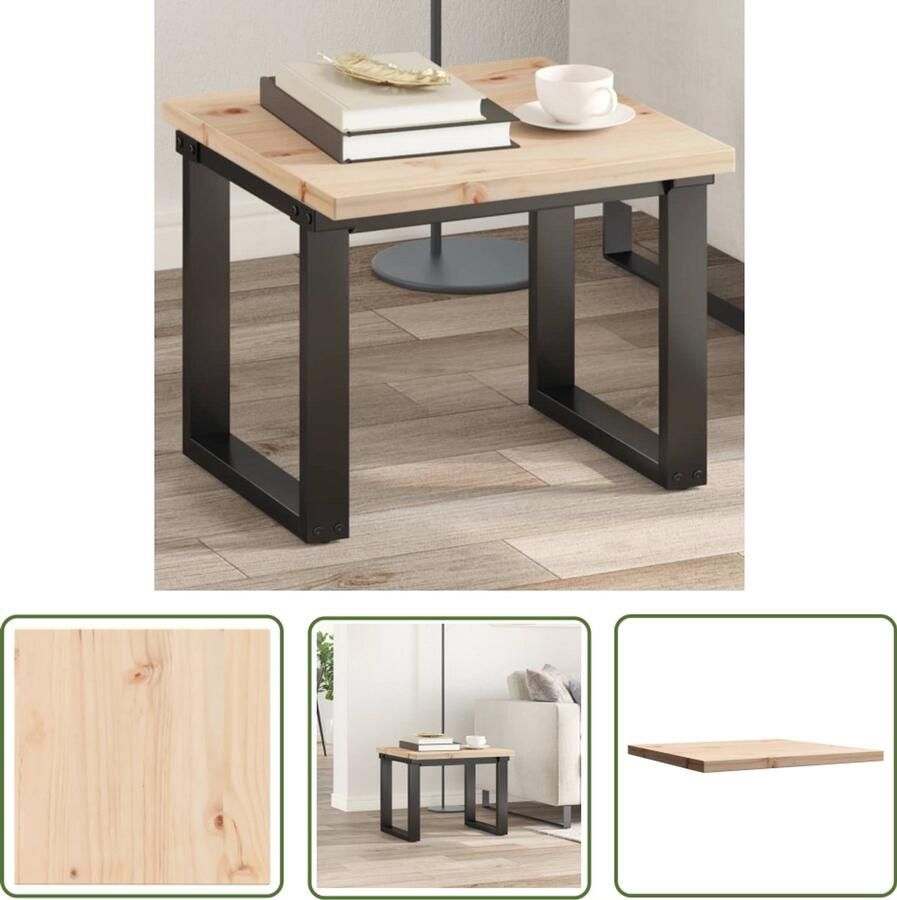 The Living Store Grenenhouten Tafelblad 50 x 50 x 2.5 cm Rustiek ontwerp Tafelblad Grenenhout Rustic Design Vintage Tafel Bijzettafel