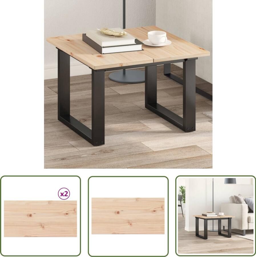 The Living Store Tafelbladen Massief Grenenhout 60 x 30 x 1.7 cm Rustiek Ontwerp Tafelbladen Grenenhout Rustic Design Vintage Tafel Bijzet Tafels