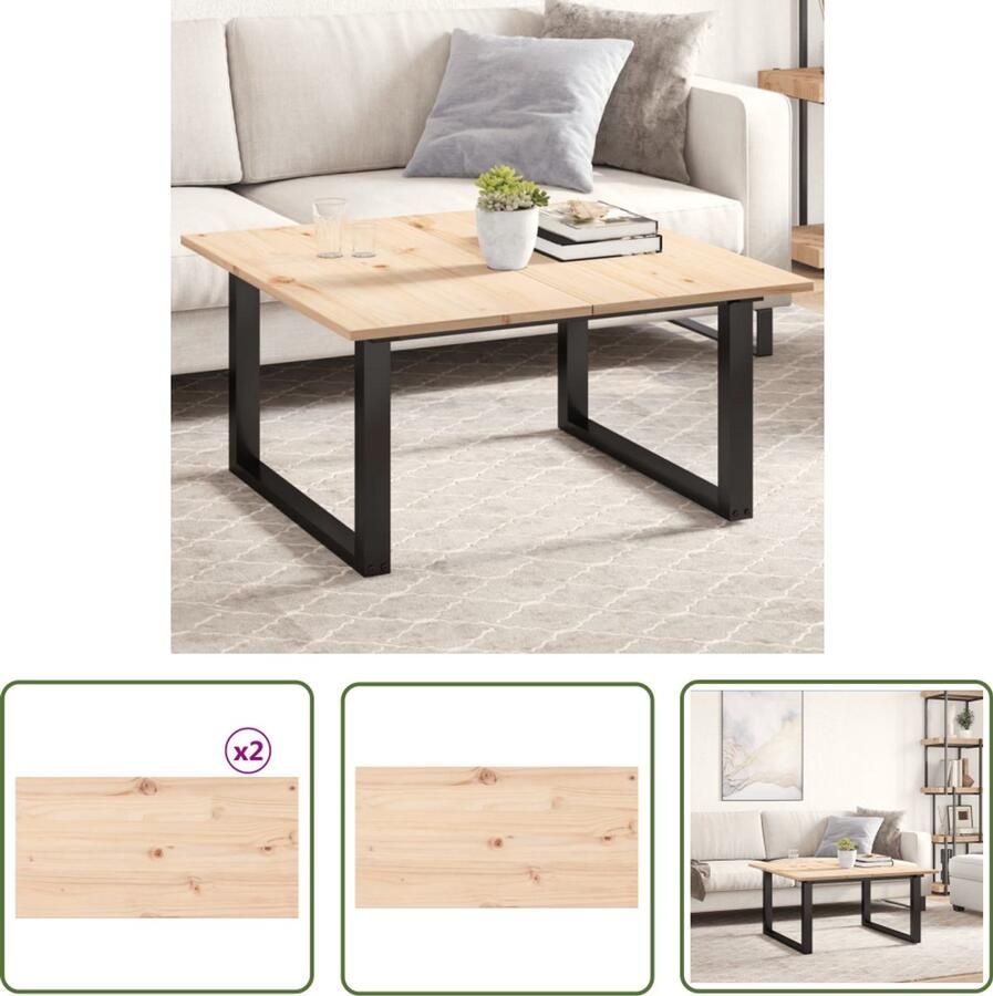 The Living Store Tafelbladen 2 st rechthoekig 90x45x1 7 cm massief grenenhout Tafeltblad Grenenhout Tafelblad Vervangen Rustic Design Salontafel