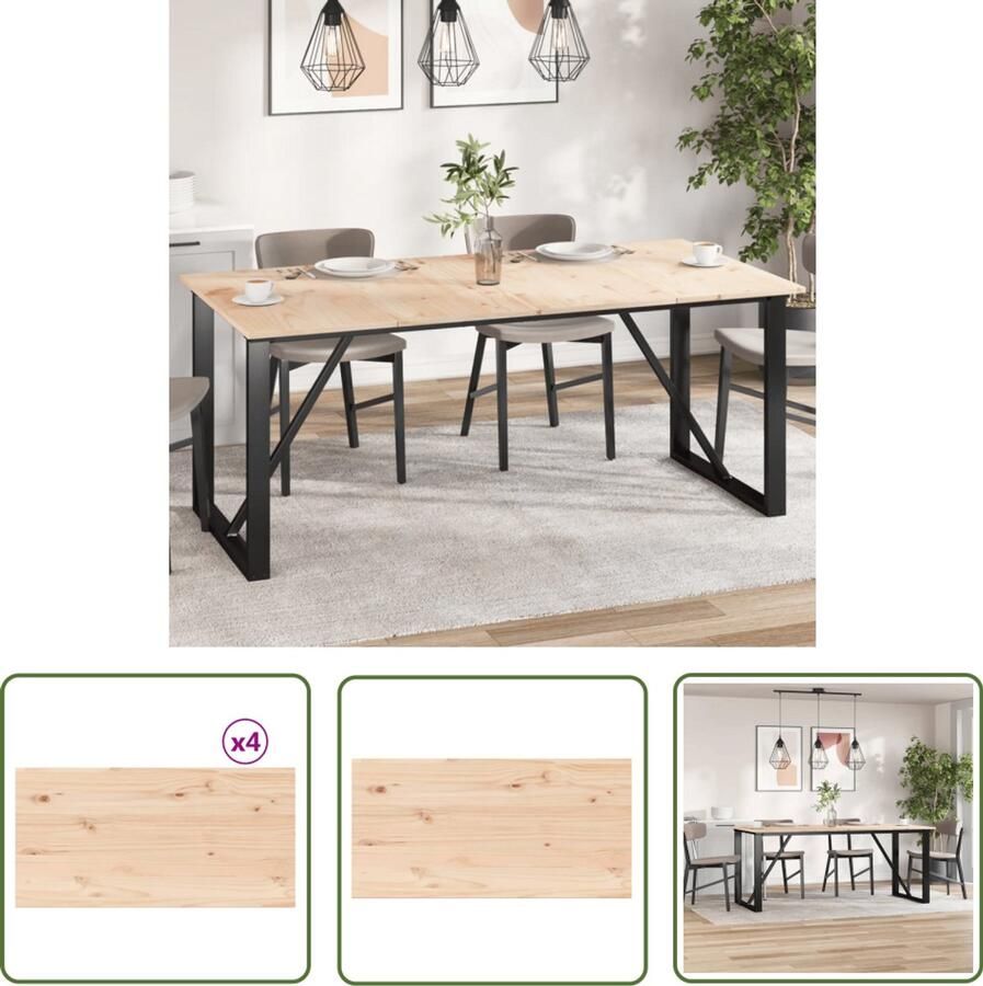 The Living Store Tafelbladen 4 st rechthoekig 90x45x1 7 cm massief grenenhout Tafelbladen Grenenhout Rustic Design Eettafel Vintage