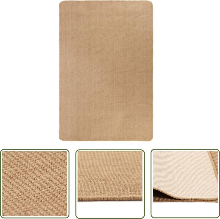 The Living Store Tapijt met latex onderkant 120x180 cm jute natuurlijk Jute Tapijt Natuurtapijt Vloertapijt Beige Tapijt Living Room Decor