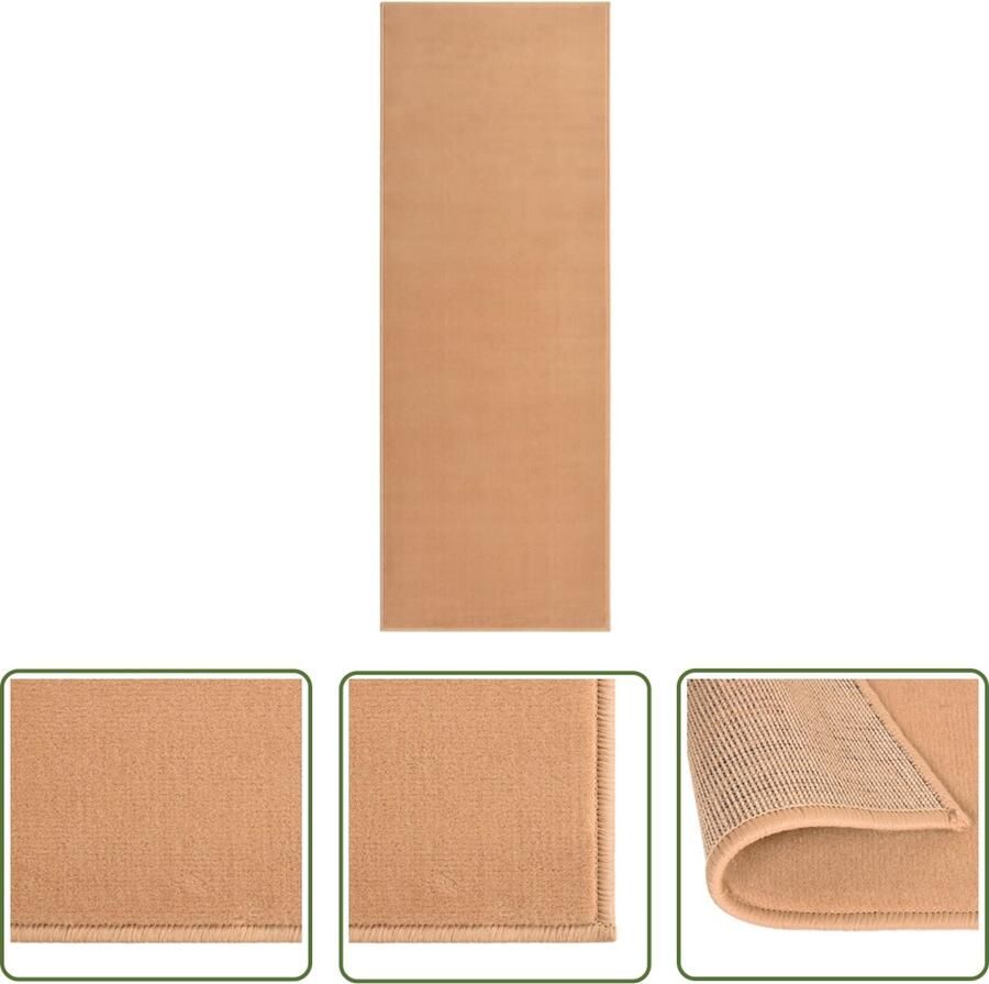 The Living Store Tapijtloper Beige 100x250cm 100% Polypropyleen Duurzaam Tapijtroeper Vloerkleden Beige Modern Interieur Polypropyleen