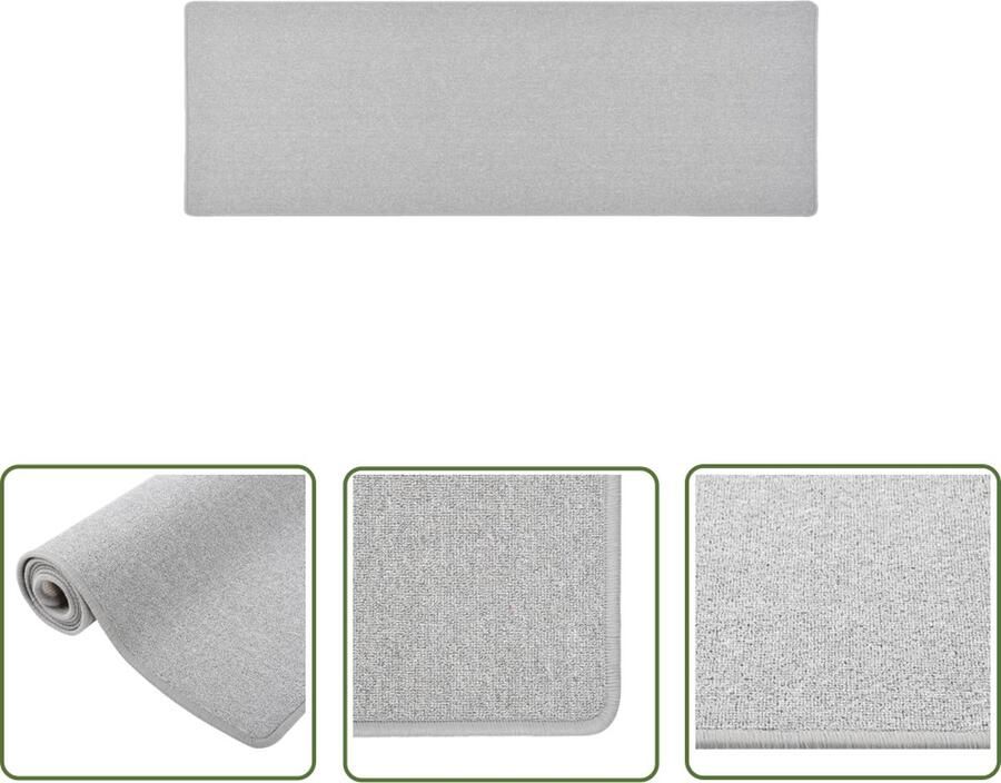 The Living Store Tapijtloper Grijze Genaaldvilte Stof 50x150 cm Geluiddempend en Anti-slip Tapijtroper Vloerkleed Looppad Grijs Tapijt Anti Slip Tapijt