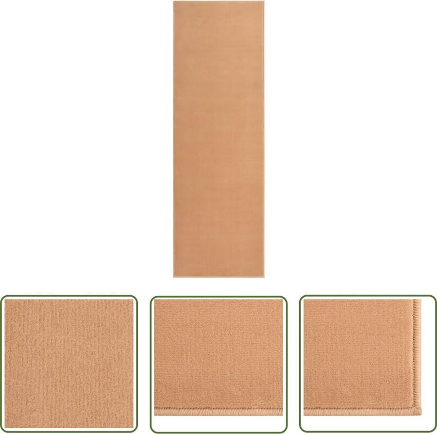 The Living Store Tapijtloper Beige 80x250 cm 100% polypropyleen