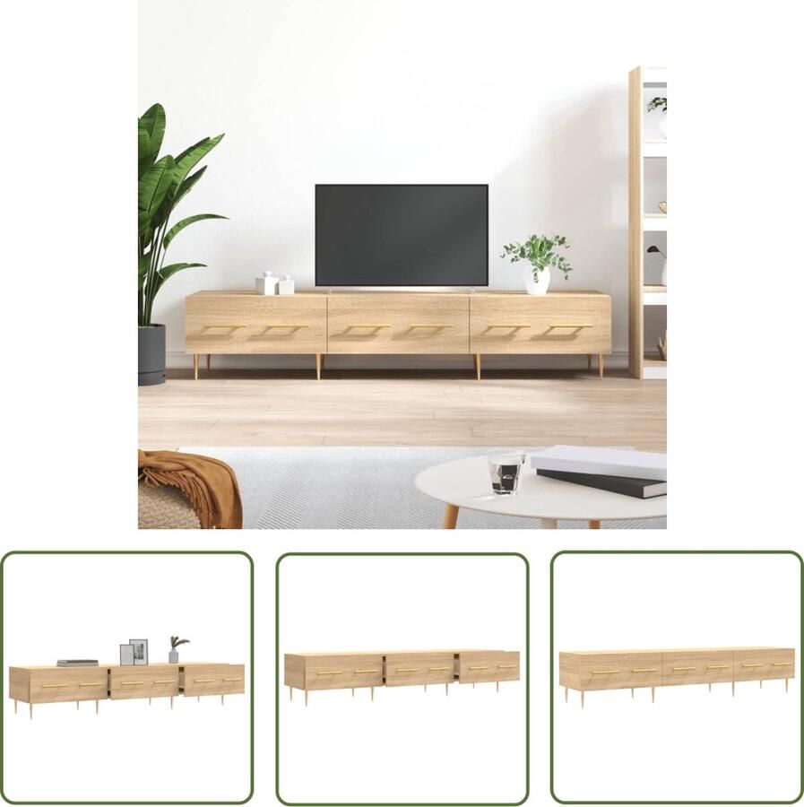 The Living Store televisiekast Sonoma Eiken 150 x 36 x 30 cm Stevig Design - Foto 2