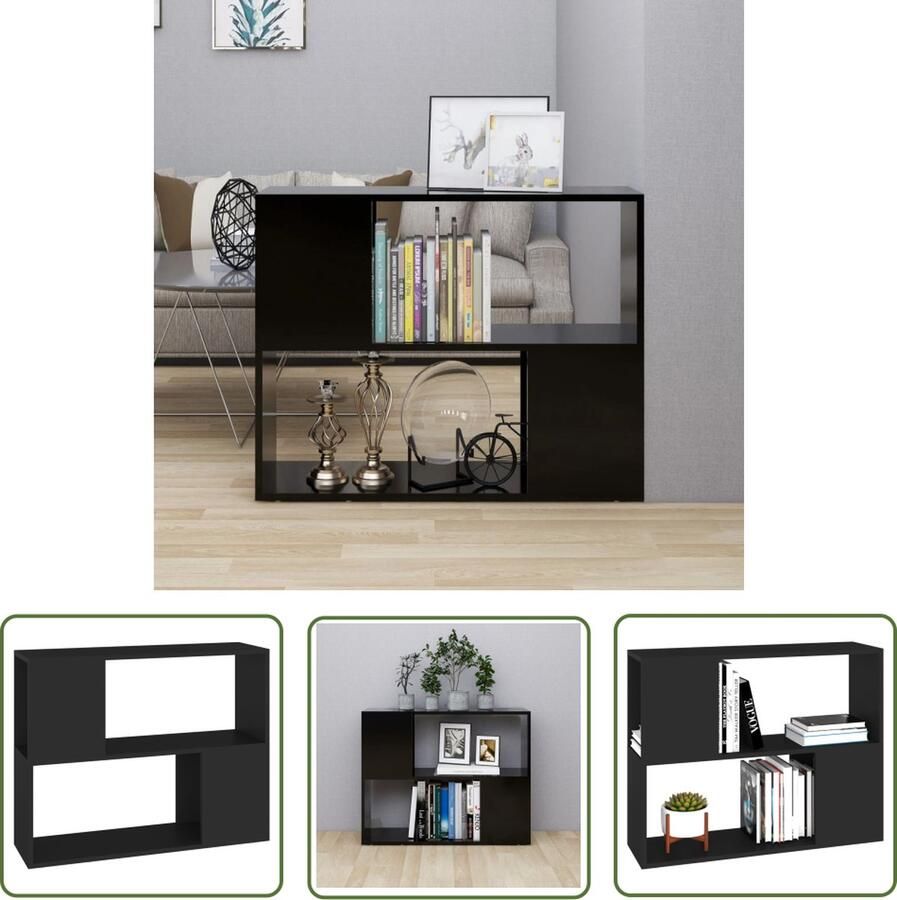 The Living Store Televisiekast Trendy Zwart 80 x 24 x 63 cm Stevig en Duurzaam Montage vereist - Foto 2