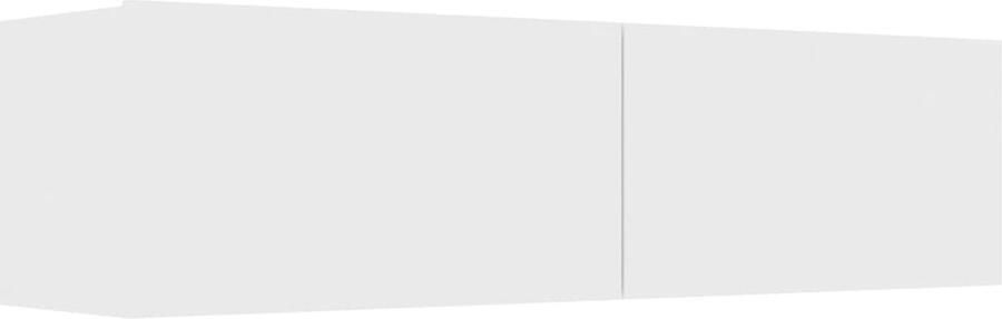 The Living Store Televisiekast Stevig en praktisch design Wandmontage 2 vakken Neerklapbare deuren Wit 120 x 30 x 30 cm