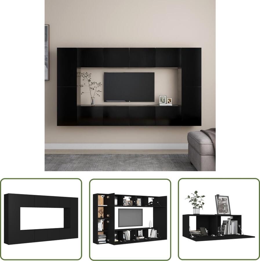 The Living Store Televisiekast Trendy Design Opbergruimte voor boeken tijdschriften dvds Eenvoudig schoon te maken Zwart Spaanplaat Afmetingen (L)- 80 x 30 x 30 cm Afmetingen (M)- 30.5 x 30 x 60 cm Montage vereist - Foto 2