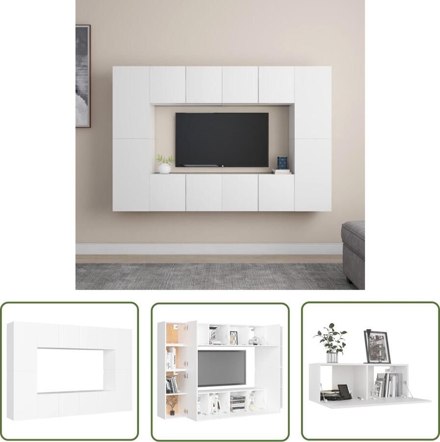 The Living Store Televisiekast TV-meubel 60 x 30 x 30 cm Wit+Materiaal- Spaanplaat - Foto 2