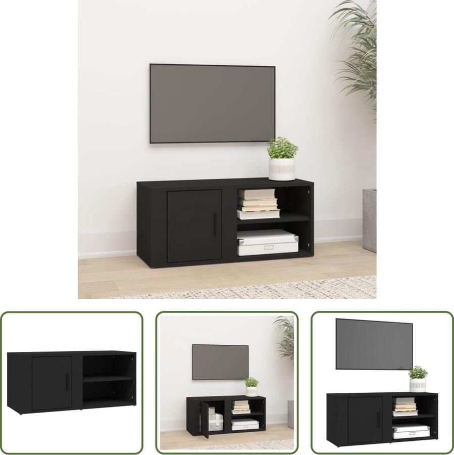 The Living Store TV-kast 80 x 31.5 x 36 cm Trendy design en veel opbergruimte - Foto 2