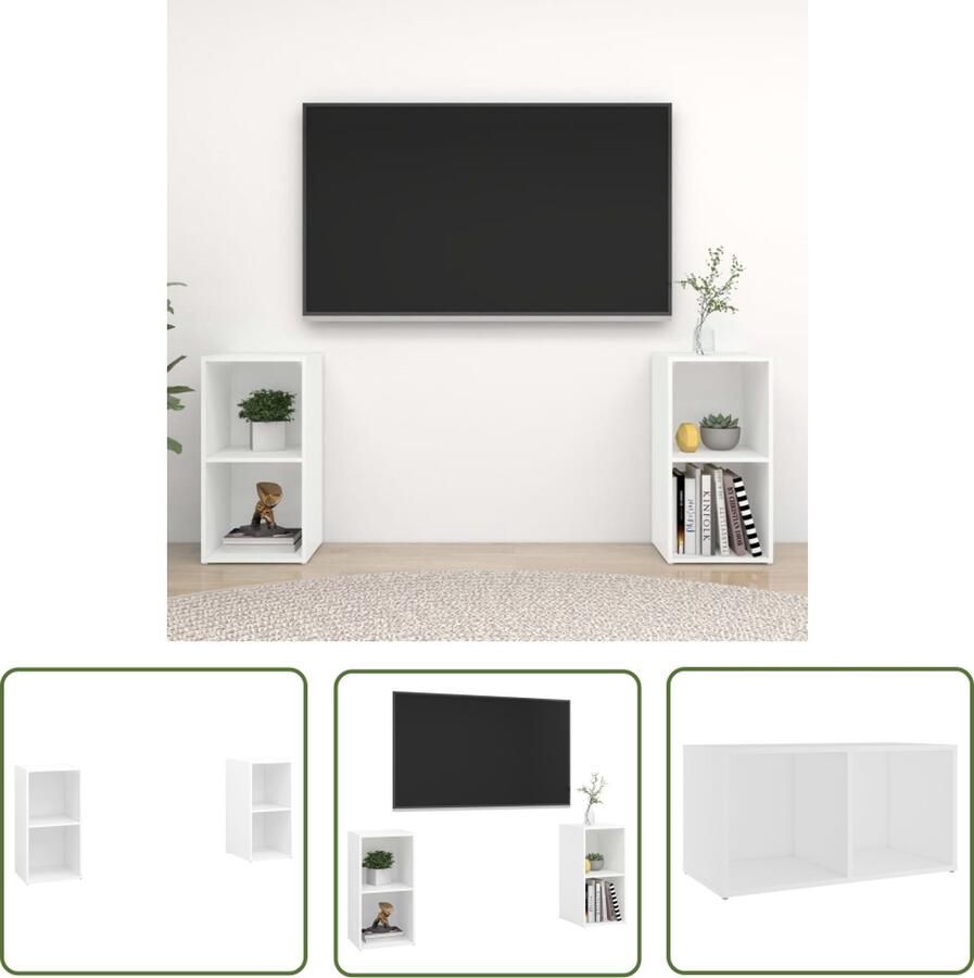 The Living Store Televisiemeubel Klassiek Wit 72 x 35 x 36.5 cm - Foto 2