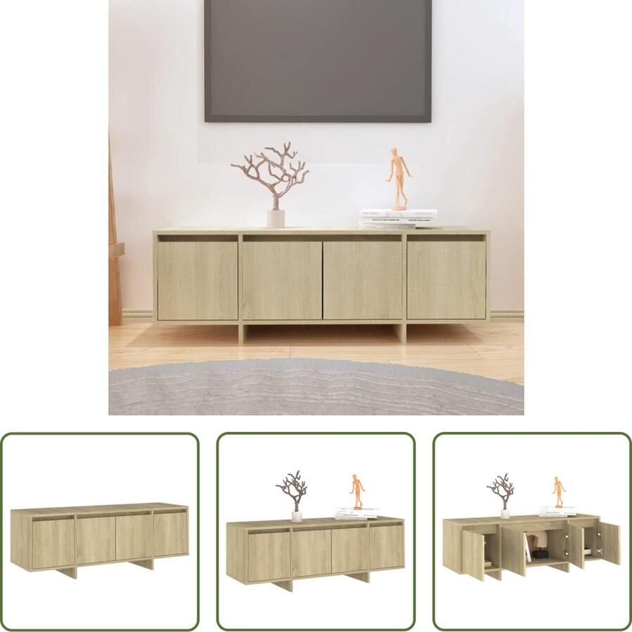 The Living Store Televisiemeubel Stereokast 120 x 30 x 40.5 cm Stabiele constructie - Foto 2