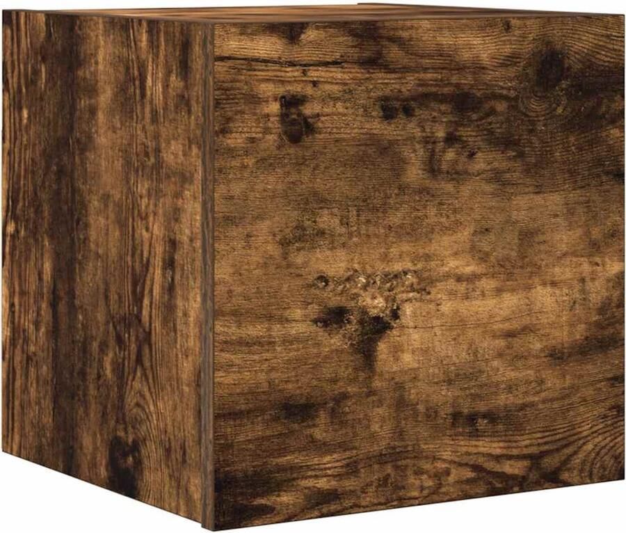 The Living Store Televisiewandmeubel Classic TV-meubel Afmetingen- 30.5x30x30 cm Materiaal- Bewerkt hout Kleur- Gerookt eiken Televisiescherm Wandmontage Houten Meubilair Bruine Meubels Tv Stand - Foto 3