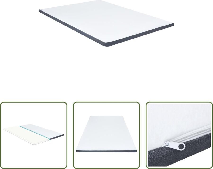 The Living Store Topmatras Matrasbescherming 200x140x5cm Traagschuim Wasbare hoes Boxspringtopper Topmatras Matrasbeschermer Traagschuimmatras Boxspringaccessoires