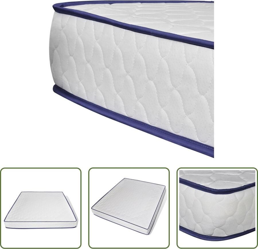 The Living Store Traagschuim Matras 200 x 180 cm Dikte 17 cm Wit polyester 5 lagen Traagschuim Matras Slaapcomfort Traagschuim Topper Memory Foam Matras Kopen