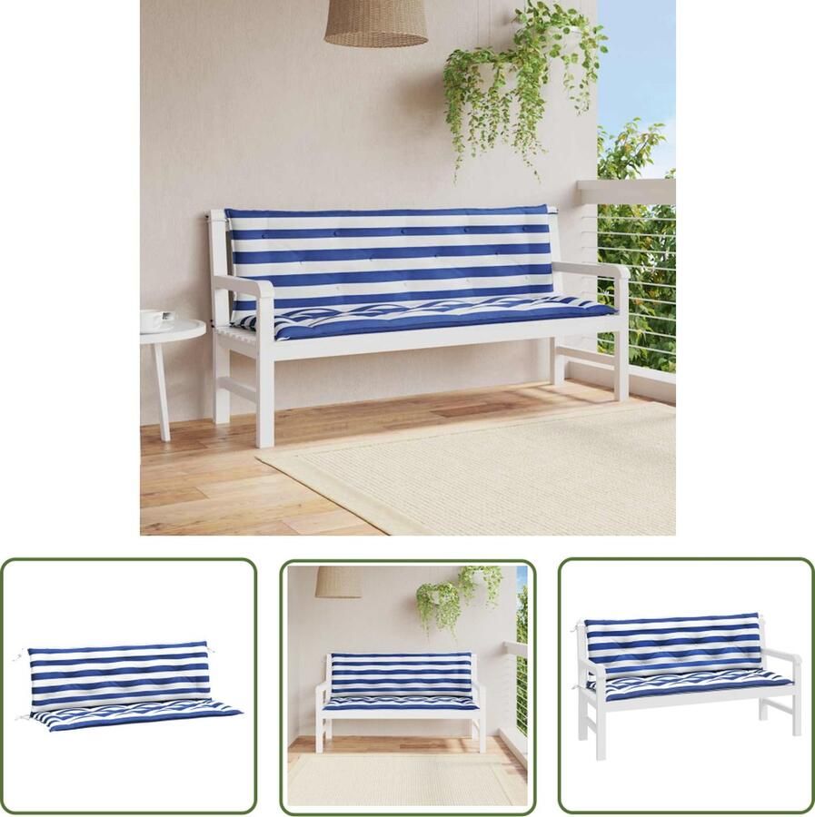 The Living Store Tuinbankkussens 150x50x7 cm polyester comfortabel en duurzaam Tuinbankkussens Buitenkussens Balkondecoratie Tuindecoratie Lounge Set Accessoires