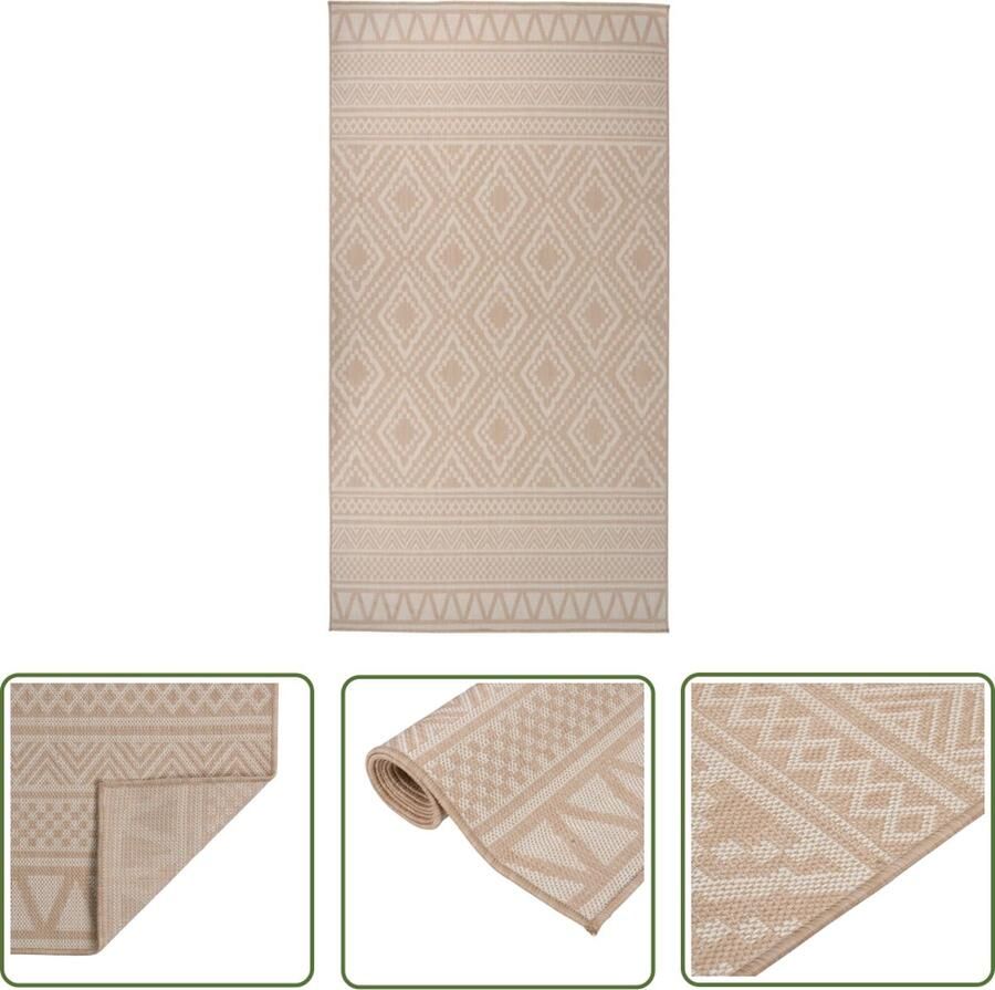 The Living Store Tuinkleed 80x150 cm Bruin 100% PP Weer- en UV-bestendig Tuintapijten Vloerkleden Buiten Patio Dekentjes Veranda Kleden Terrasdekens - Foto 2