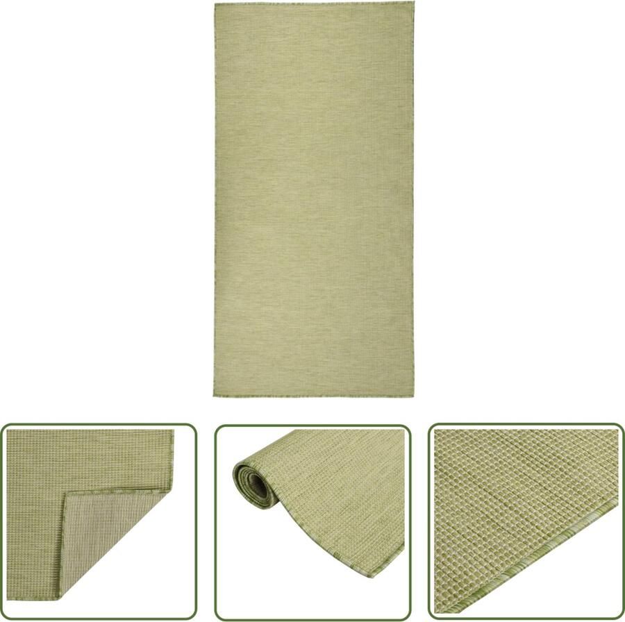The Living Store Tuinkleed Groen 100 x 200 cm Platgeweven Weerbestendig