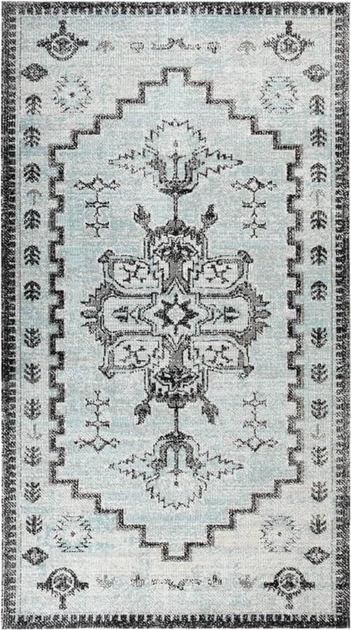 The Living Store Buitenkleed platgeweven 115x170 cm groen en grijs Tuintapijt Buitentapijt Patio Tapijten Veranda Tapijt Groene Tapijten - Foto 2