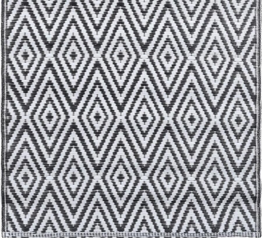 The Living Store Buitenkleed ARAKIL 190x290 cm PP wit en zwart Tuintapijt Buitentapijt Terraskleed Patiokleed Outdoor Tapijt - Foto 2