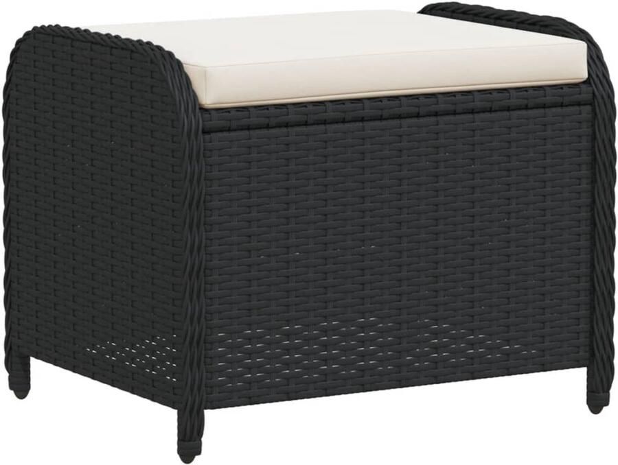 The Living Store Tuinkruk PE-rattan en Gepoedercoat Staal 58 x 46 x 46 cm Comfortabele Zitervaring Tuinkruk Tuinstoel Buitendecoratie Outdoor Furniture Lounge Set - Foto 2