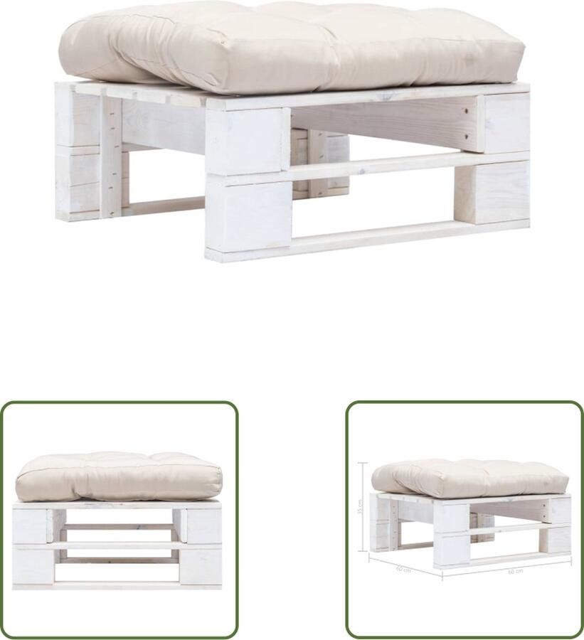 The Living Store Pallet Hocker Tuinmeubel 60x60x35cm GeÃ¯mpregneerd grenenhout Tuinstoel Pallet Stoel Buitendecoratie Lounge Meubilair Relaxstoeltje