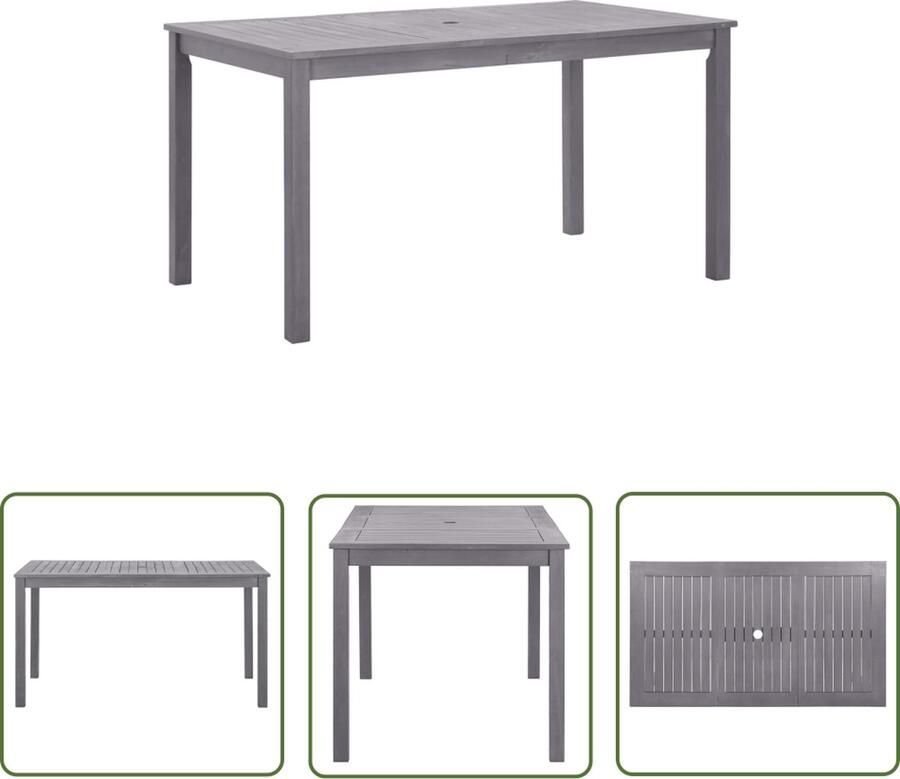 The Living Store Tuintafel Massief Acaciahout 140x80x74cm Greywash Tuintafel Acacia Hout Grijs Eettafel Outdoor Meubels Tuindecoratie Lounge Set