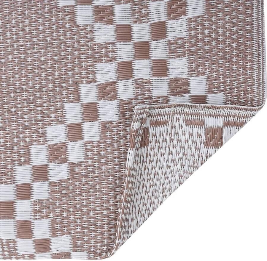 VidaXL Buitenkleed ARAKIL 160x230 cm PP bruin Tuin Tapijt Buitentapijten Patio Dekens Veranda Vloerbedekking Outdoor Kleden - Foto 2