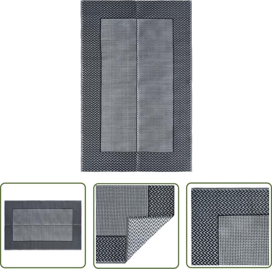 The Living Store Buitenkleed ARAKIL 190x290 cm PP grijs Tuintapijt Outdoor Tapijt Patio Vloerbedekking Terras Tapijt Polypropylene Tapijt