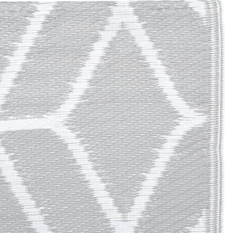 The Living Store Buitenkleed ARAKIL 80x150 cm PP grijs Tuintapijt Buitentapijt Terras Tapijt Patio Tapijt Grijze Tapijten - Foto 2