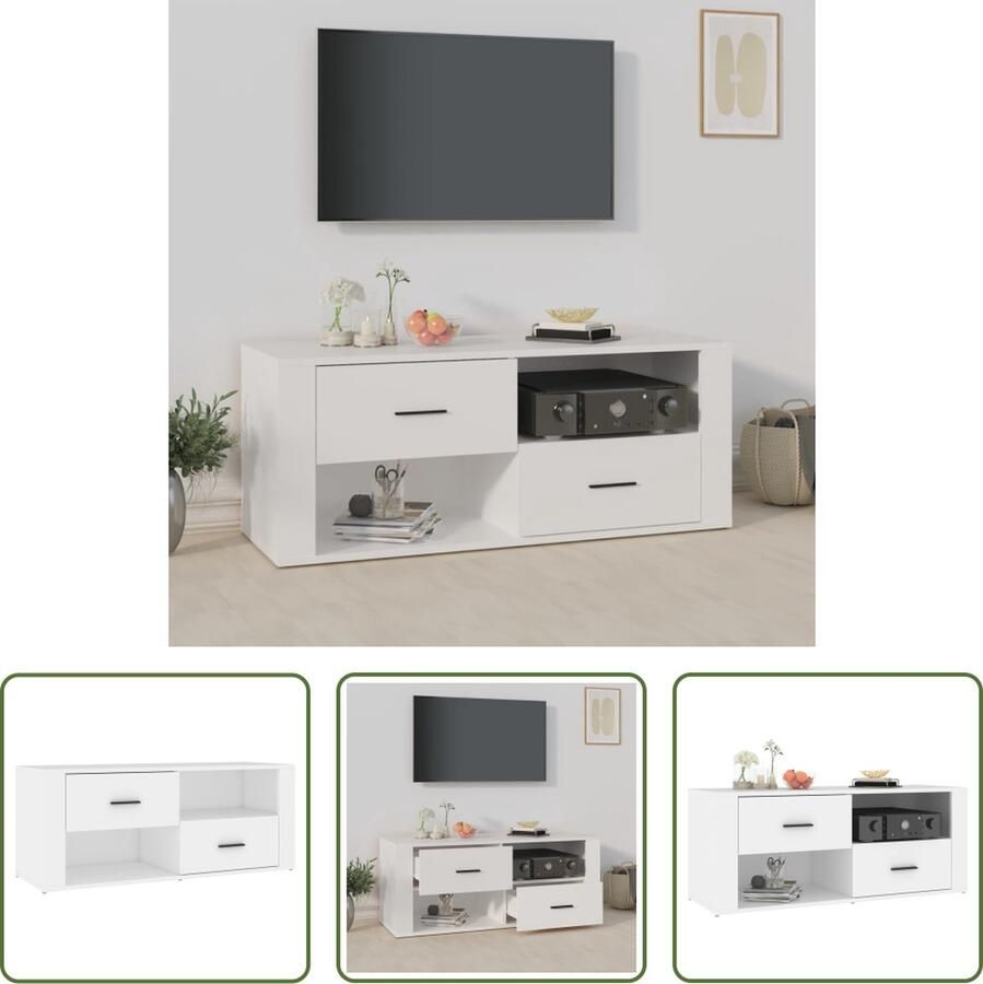 The Living Store TV-kast Classic Series Media-opbergmeubel 100 x 35 x 40 cm Hoge kwaliteit bewerkt hout - Foto 2