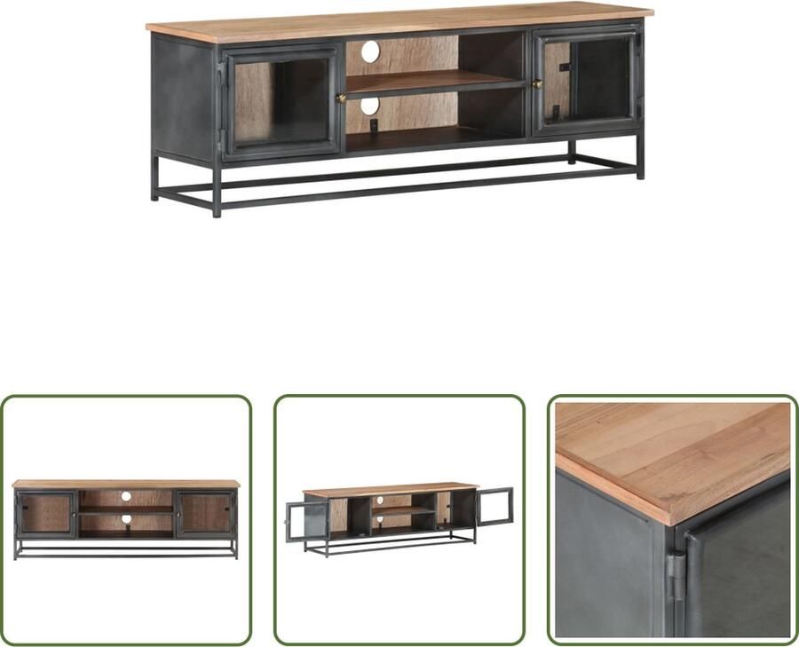 The Living Store TV-kast Houten 120 x 30 x 40 cm Massief Acaciahout - Foto 2