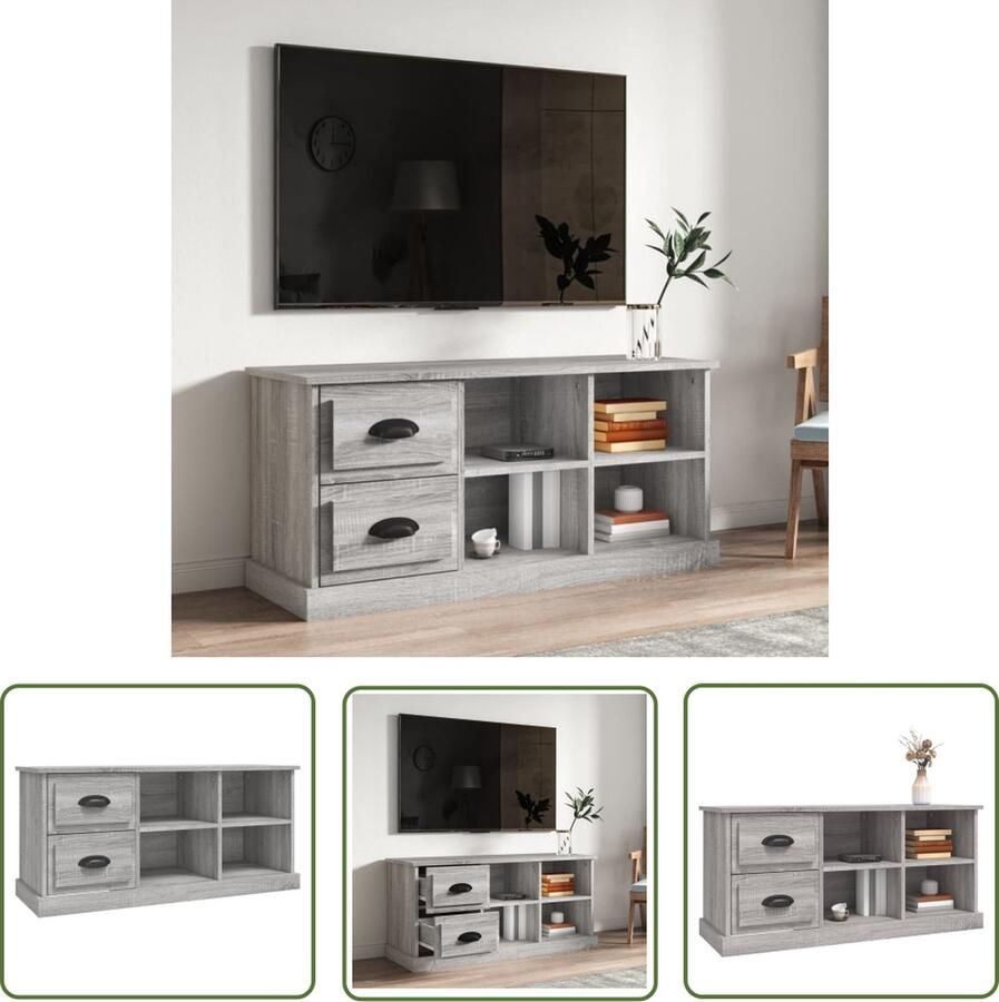 The Living Store TV-kast Trendy Serie TV-kasten 102 x 35.5 x 47.5 cm opbergruimte - Foto 2