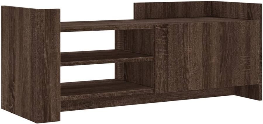 The Living Store Tv-meubel 100x35x40 cm bewerkt hout bruin eikenkleur Tv-meubel Tv Kast Opbergkast Houten Tv-standaard Bruine Eiken Kleur - Foto 4