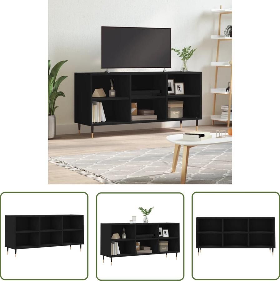 The Living Store Tv-meubel 103.5 x 30 x 50 cm Met veel opbergruimte - Foto 2