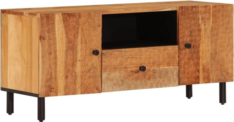 The Living Store Tv-meubel 105x33x46 cm massief acaciahout Tv-meubel Salontafel Houten Kast Acacia Hout Vintage Tv-stand - Foto 4