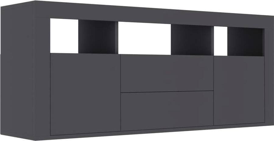 The Living Store Tv-meubel 120x30x50 cm bewerkt hout grijs Tv-meubel Televisie Kast Houten Tv-kast Media Kast Salontafel - Foto 2