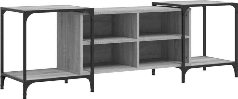 The Living Store Tv-meubel 153x37x50 cm bewerkt hout grijs sonoma eikenkleurig Tv Kast Tv Meubel Salontafel Media Kast Houten Tv Stand - Foto 2