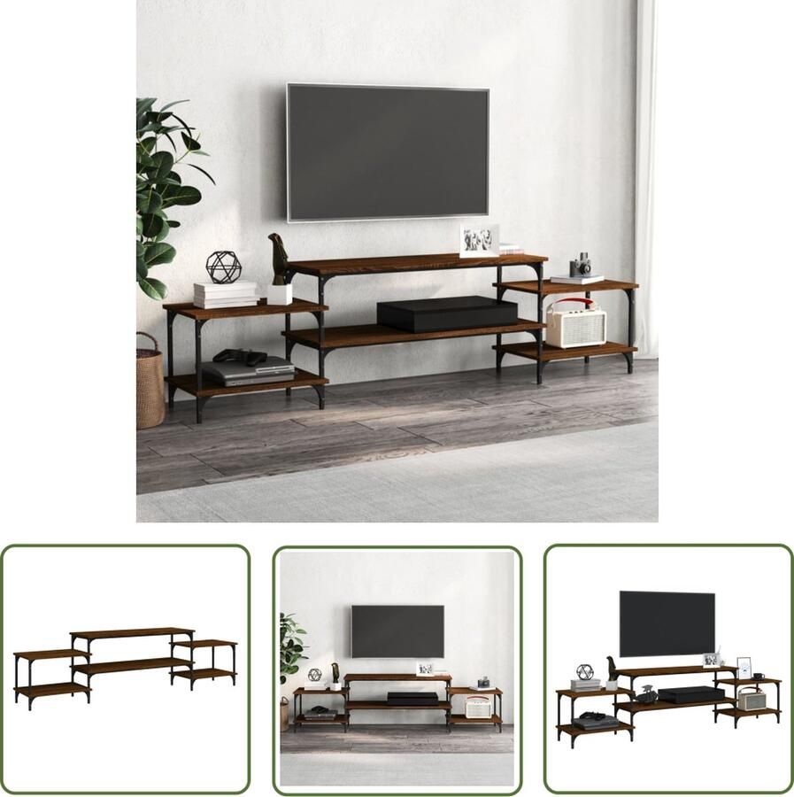 The Living Store TV-meubel Trendy Tv-meubels 197 x 35 x 52 cm Bruineiken - Foto 2