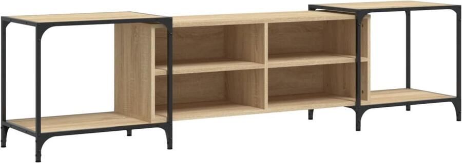 The Living Store Tv-meubel 203x37x50 cm bewerkt hout sonoma eikenkleurig Tv Kast Salontafel Industrieel Tv Meubel Houten Tv Meubel Tv Stand - Foto 2